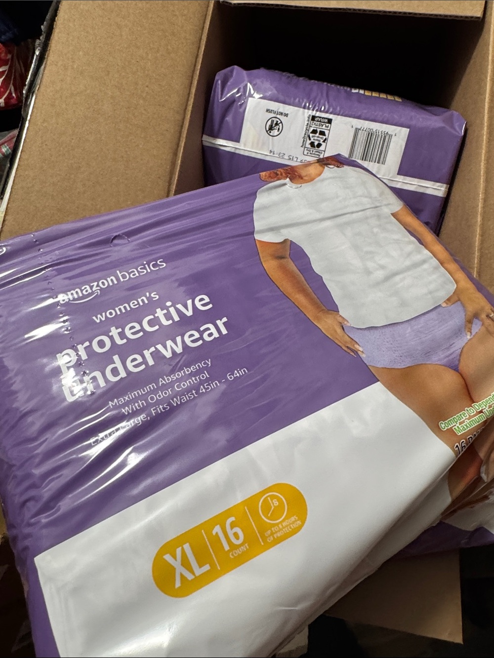 Women's Amazon Protective period continence Underwear - Purple, XL (16 Count)